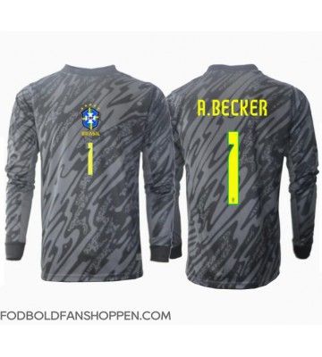 Brasilien Alisson Becker #1 Målmand Udebanetrøje Copa America 2024 Langærmet